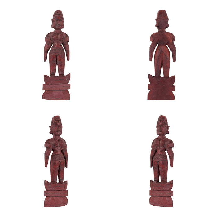 Marapachi Bommai Pair | Wood Sculpture/ Marapachi Doll/ Kolu Bommai for Navarathri Decorations - Marapachi Bommai