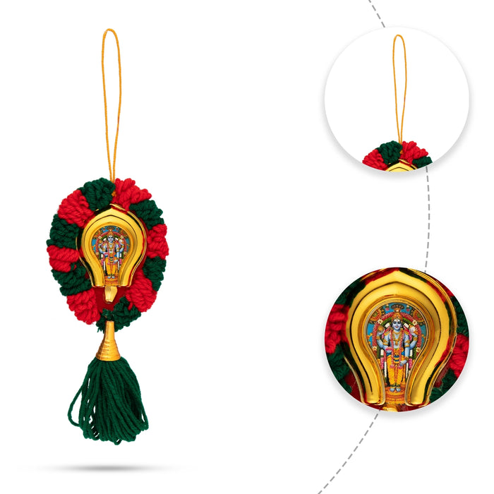 Nettipattam Wall Hanging - 7 x 3.5 Inches | Decorative Nettipattam/ Hand Decorative Hanging for Car Decor - Car Stand & Car Accessories