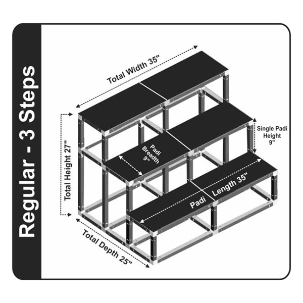 Giri Plastic Golu Padi - 3R | 3 Regular Golu Stand/ Multi Purpose Navratri Golu Rack/ 27 x 35 x 25 Inches