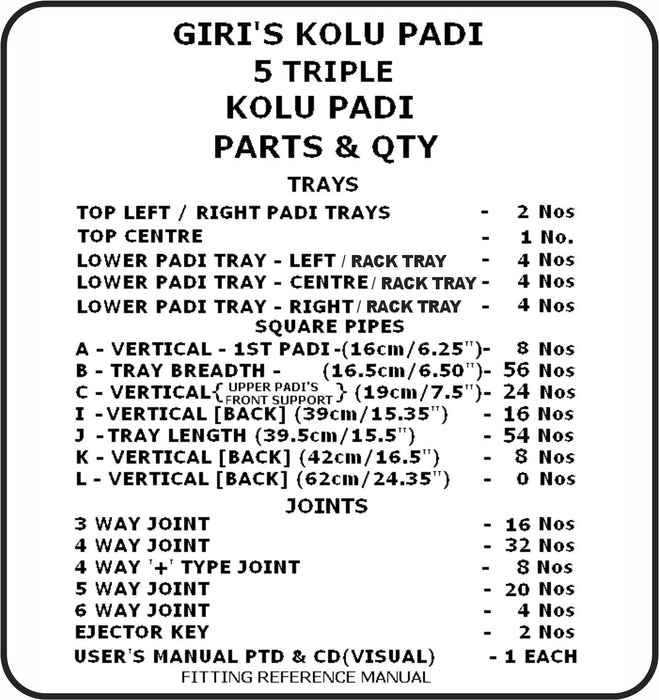 Giri Plastic Golu Padi - 5T | 5 Triple Golu Stand/ Multi Purpose Navratri Golu Rack/ 45 x 52 x 41 Inches