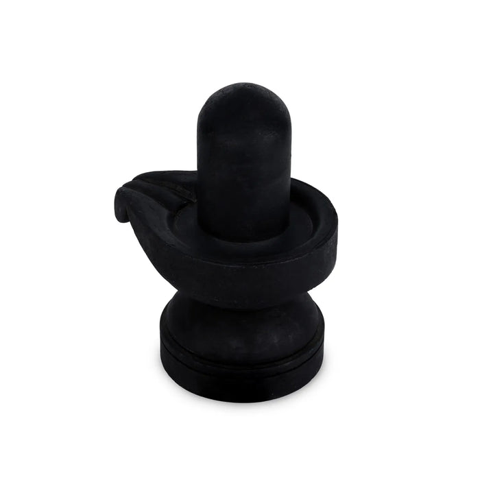 Shiv Ling Murti - 3.5 X 3 Inches | Soft Stone Shiva Lingam/ Shivling Idol For Daily Pooja & Worship