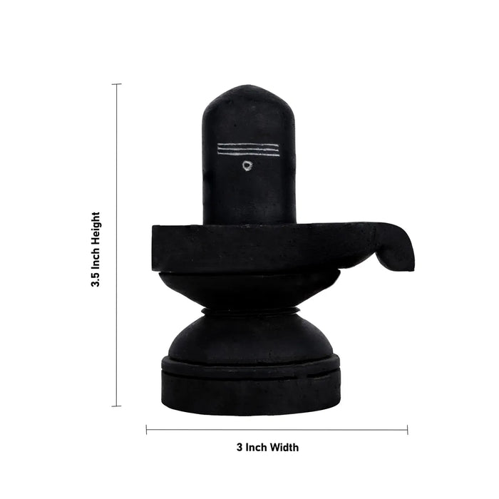 Shiv Ling Murti - 3.5 X 3 Inches | Soft Stone Shiva Lingam/ Shivling Idol For Daily Pooja & Worship