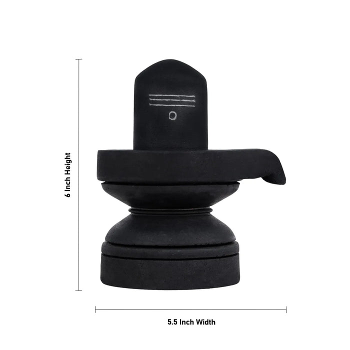Shiv Ling Murti - 6 X 5.5 Inches | Soft Stone Shiva Lingam Idol/ Shivling Statue For Pooja