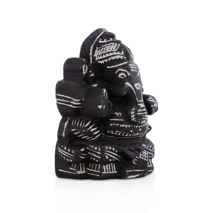 Vinayagar Sitting On Base Murti - 7 x 2 Inches | Soft Stone Ganesha Idol / Ganapathi Statue For Home & Pooja - Stone Murties