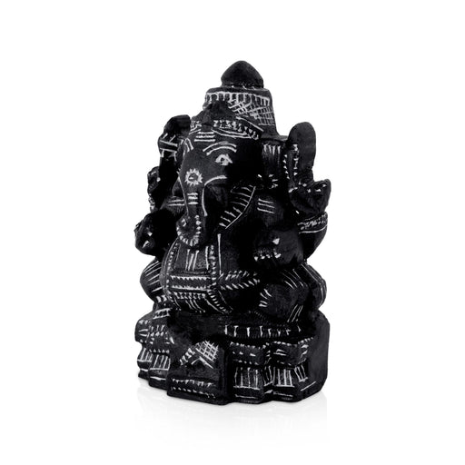 Ganesha Murti- 4.5 x 3 Inches | Soft Stone Vinayakar Idol /Ganapathi Sculpture For Home Decor - Stone Murties