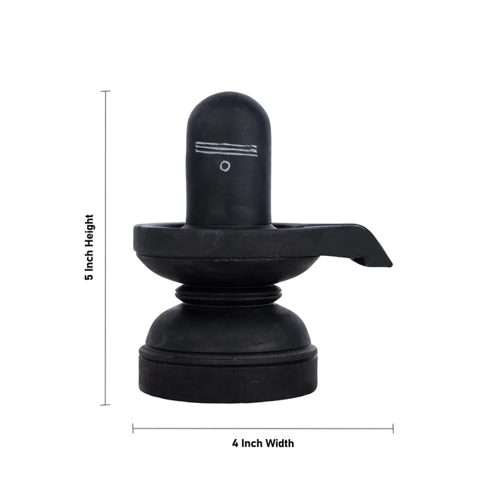 Shivling - 5 X 4 Inches | Soft Stone Shivaling Idol/ Shiva Lingam Statue For Home Temple