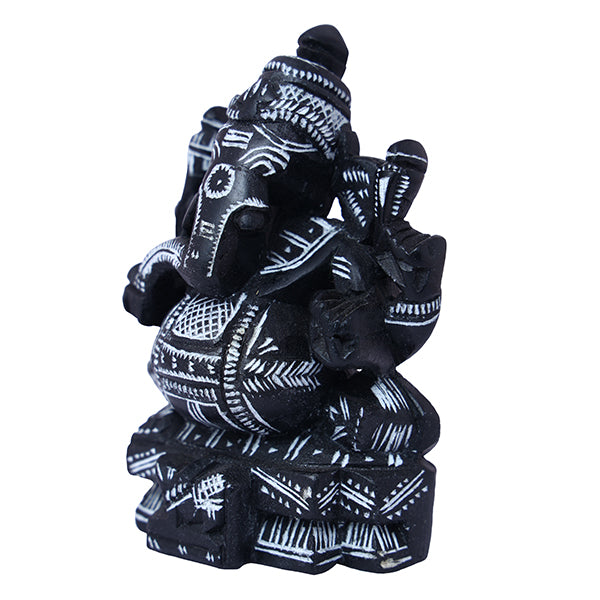 Ganesh Murti - 4 Inches | Soft Stone Ganapati Murti/ Ganapati Idol/ Vinayagar Statue for Pooja