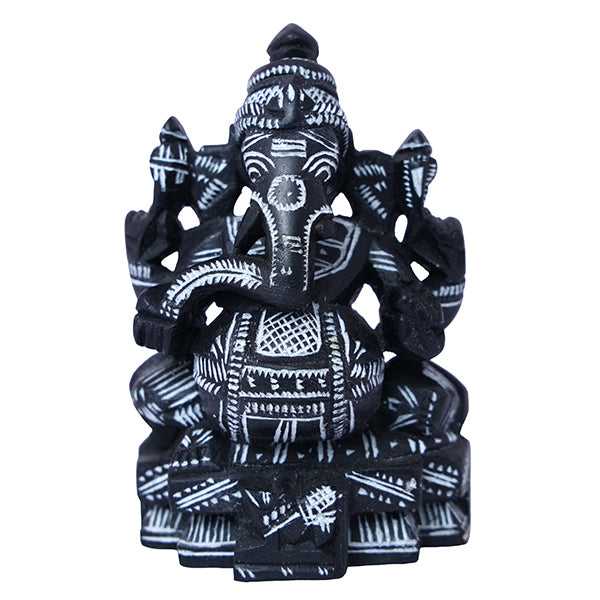 Ganesh Murti - 4 Inches | Soft Stone Ganapati Murti/ Ganapati Idol/ Vinayagar Statue for Pooja