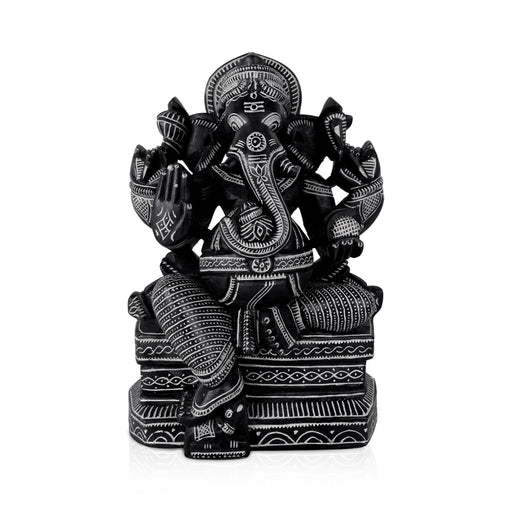 Ganesha Murti- 11 x 8 Inches | Soft Stone Vinayakar Idol /Ganapathi Sculpture For Home Decor - Stone Murties