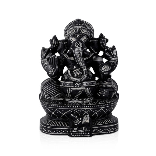 Ganesha Murti- 8 x 6 Inches | Soft Stone Vinayakar Idol /Ganapathi Sculpture For Home Decor - Stone Murties