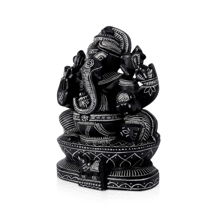 Ganesha Murti- 8 x 6 Inches | Soft Stone Vinayakar Idol /Ganapathi Sculpture For Home Decor - Stone Murties
