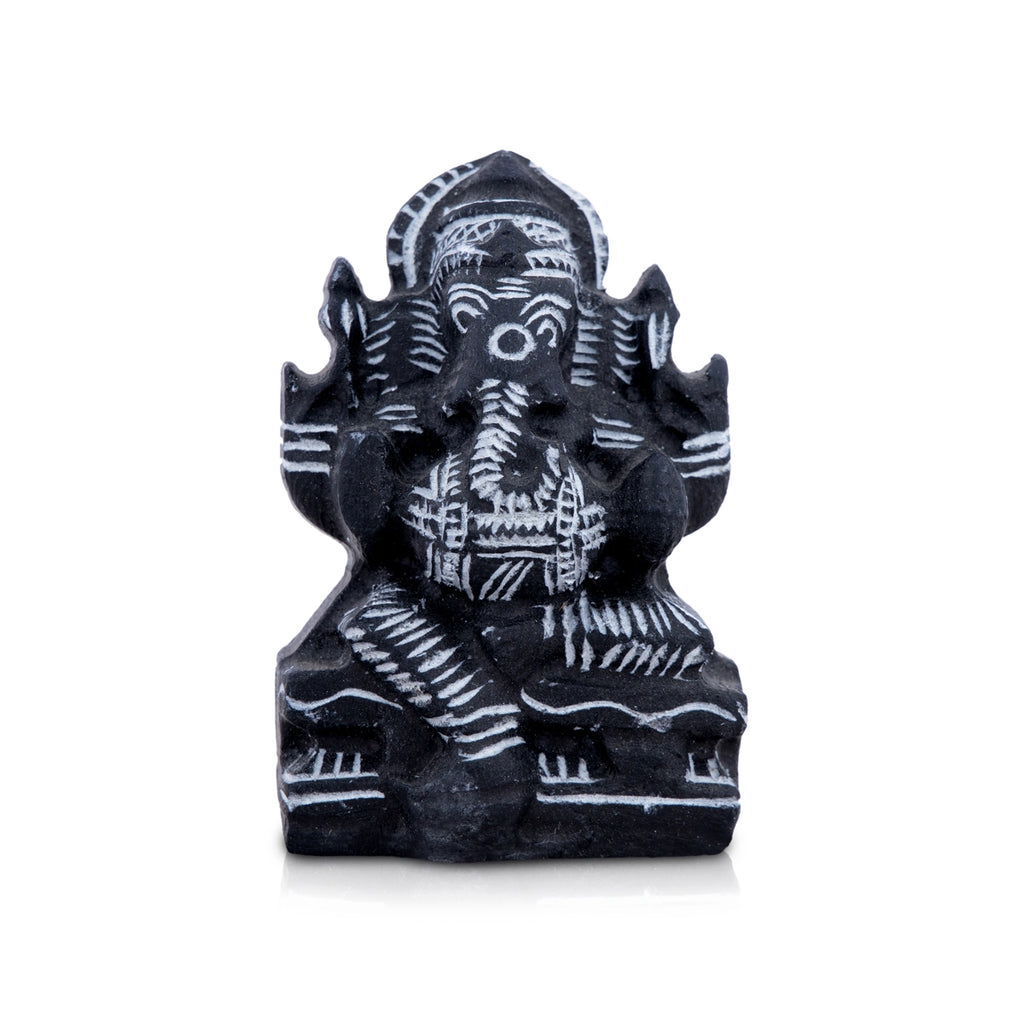 Ganesh Murti - 2.5 x 2 Inches | Soft Stone Ganapati Murti/ Vinayagar Idol for Pooja