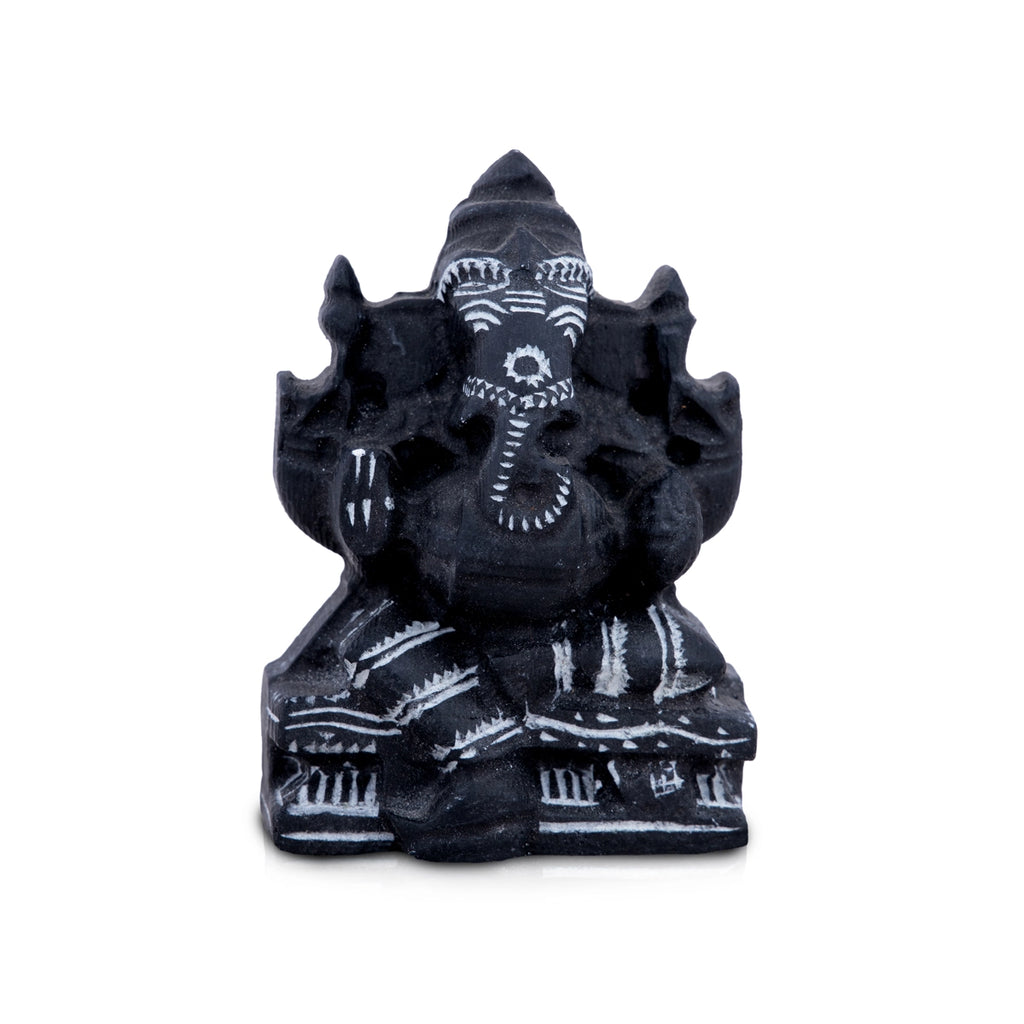 Ganesh Murti - 3.5 x 2.5 Inches | Soft Stone Ganapati Murti/ Vinayagar Idol for Pooja