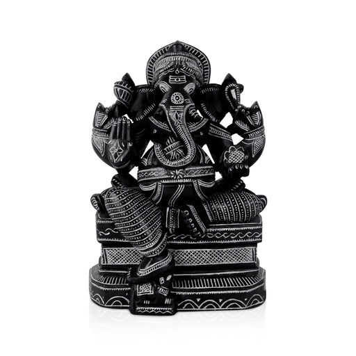 Ganesha Murti- 10 x 7 Inches | Soft Stone Vinayakar Idol /Ganapathi Sculpture For Home Decor - Stone Murties