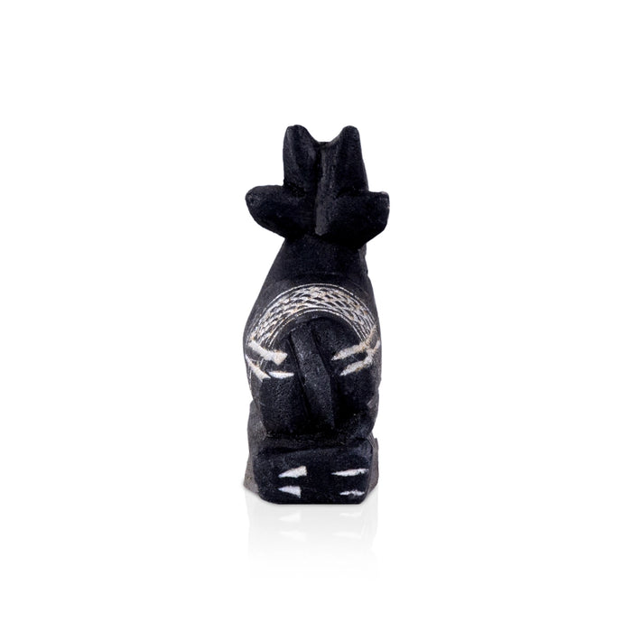 Nandi Murti - 2.5 x 2.5 Inches | Black Stone Idol/ Nandi Statue/ Nandi Bhagavan / NandiDeva / Decor For Pooja