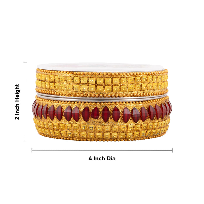 Bangle Box - 2 x 4 Inches | Storage Box/ Decorated Box/ Fancy Box - Bags & Pouches