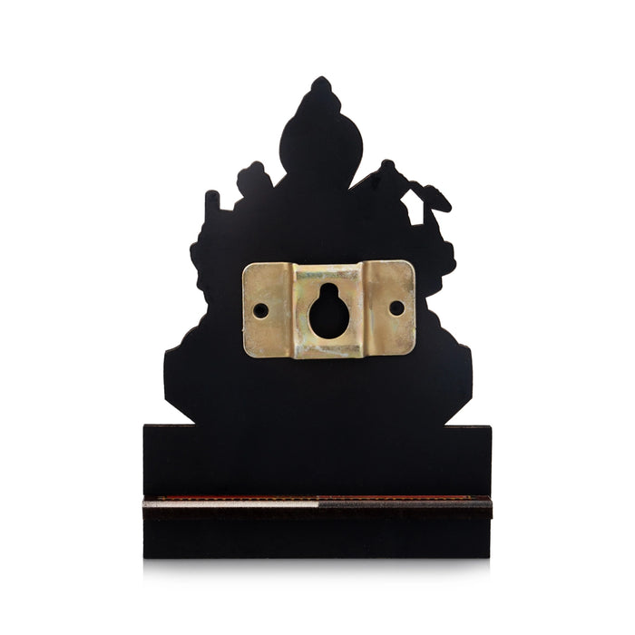 Sri Chakra Design Manai Palagai With Varahi Photo Frame - 4 x 3 Inches | Bajot With Picture Frame for Pooja - Pooja Aasan & Bajot & Pooja Mat