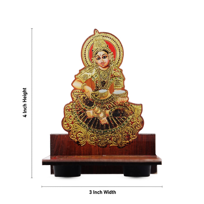 Sri Chakra Design Manai Palagai With Annapoorani Photo Frame - 4 x 3 Inches | Bajot With Picture Frame for Pooja/ 50 Gms - Pooja Aasan & Bajot & Pooja Mat
