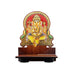 Sri Chakra Design Manai Palagai With Ganesha Photo Frame - 4 x 3 Inches | Bajot With Picture Frame for Pooja/ 50 Gms - Pooja Aasan & Bajot & Pooja Mat