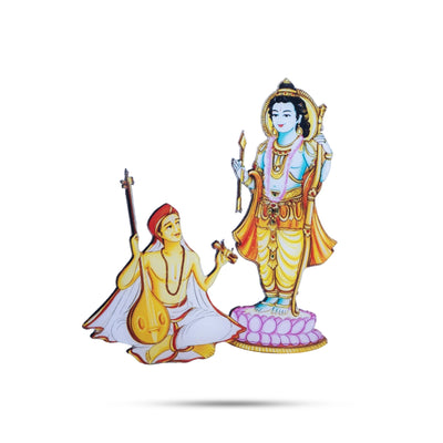 Rama Idol With Tyagaraja Fridge Magnet - 3.5 x 2.5 Inches | Ramar Statue Photo Magnet/ Picture Magnet for Home