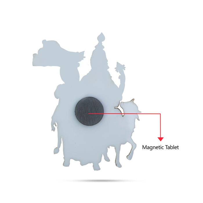 Cow Radha Krishna Fridge Magnet - 3.5 x 2.5 Inches | Radha Krishna With Cow Photo Magnet/ Picture Magnet for Home - Fridge Magnet