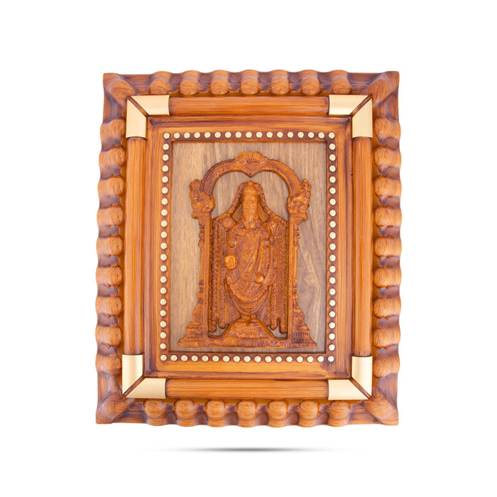 Balaji Photo Frame - 15 x 13 Inches | Plastic Picture Frame/ Wooden Polish Wall Frame for Home Decor - Hindu God Photos & Frames