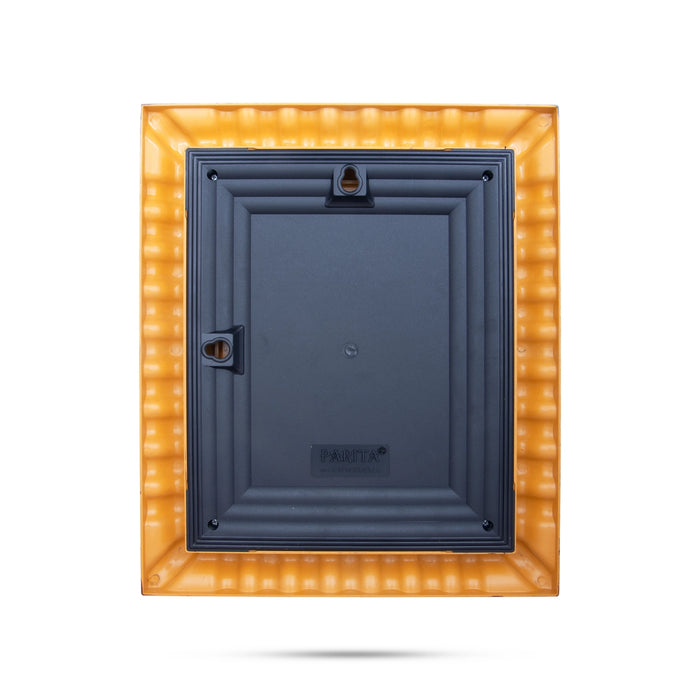 Radha Krishna Photo Frame - 15 x 13 Inches | Plastic Picture Frame/ Wooden Polish Wall Frame for Home Decor - Hindu God Photos & Frames