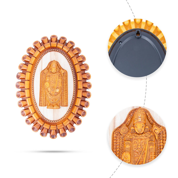 Balaji Photo Frame - 14 x 10 Inches | Plastic Picture Frame/ Wooden Polish Wall Frame for Home Decor - Hindu God Photos & Frames