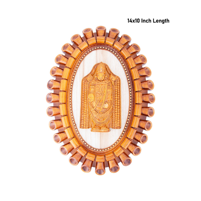 Balaji Photo Frame - 14 x 10 Inches | Plastic Picture Frame/ Wooden Polish Wall Frame for Home Decor - Hindu God Photos & Frames