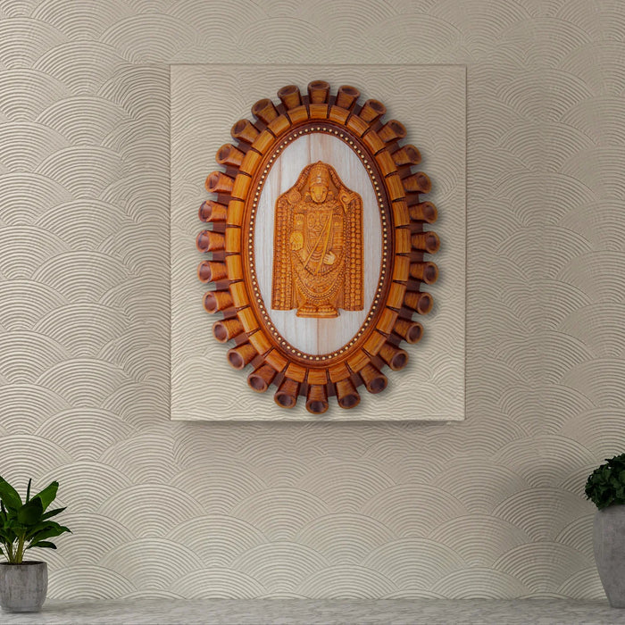 Balaji Photo Frame - 14 x 10 Inches | Plastic Picture Frame/ Wooden Polish Wall Frame for Home Decor - Hindu God Photos & Frames
