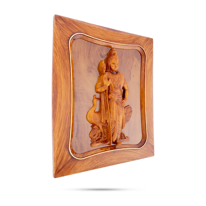 Murugan Photo Frame - 13 x 11 Inches | Plastic Picture Frame/ Wooden Polish Wall Frame for Home Decor - Hindu God Photos & Frames