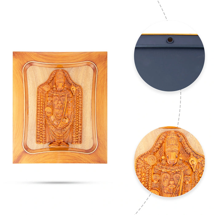 Balaji Photo Frame - 13 x 11 Inches | Plastic Picture Frame/ Wooden Polish Wall Frame for Home Decor - Hindu God Photos & Frames