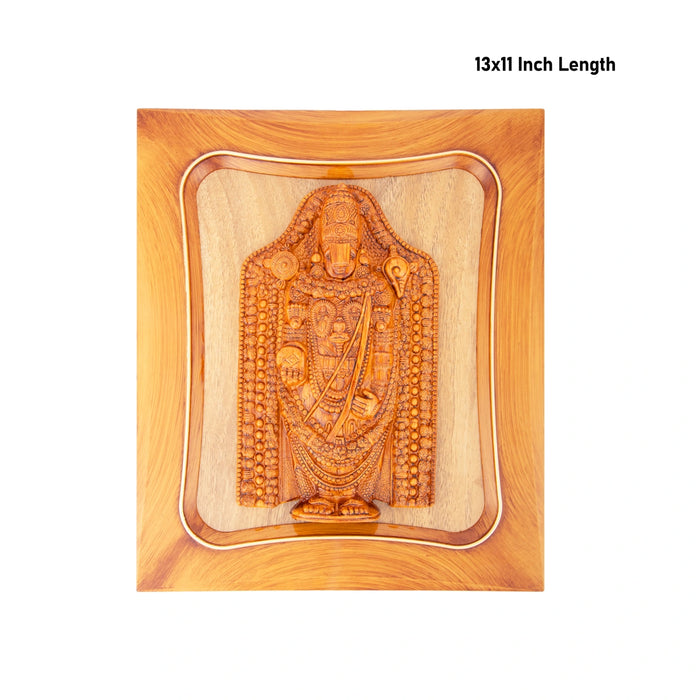 Balaji Photo Frame - 13 x 11 Inches | Plastic Picture Frame/ Wooden Polish Wall Frame for Home Decor - Hindu God Photos & Frames