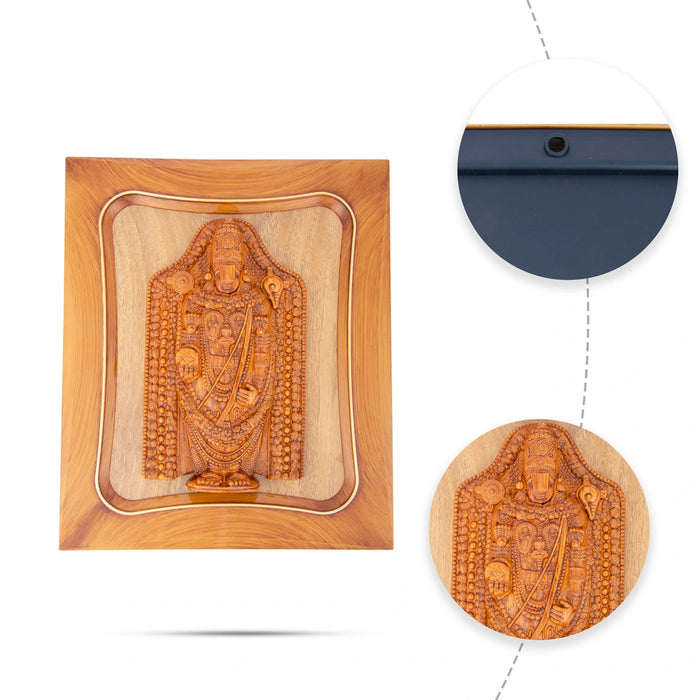 Balaji Photo Frame - 13 x 11 Inches | Plastic Picture Frame/ Wooden Polish Wall Frame for Home Decor - Hindu God Photos & Frames