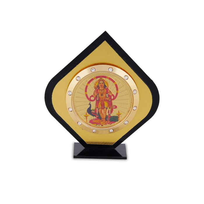 Om Murugan Acrylic Photo Stand - 3 x 2.5 Inches | Acrylic Car Stand/ Acrylic Picture Stand for Car Decor - Hindu God Photos & Frames