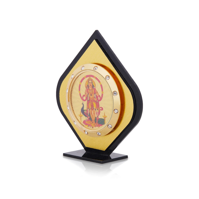 Om Murugan Acrylic Photo Stand - 3 x 2.5 Inches | Acrylic Car Stand/ Acrylic Picture Stand for Car Decor - Hindu God Photos & Frames