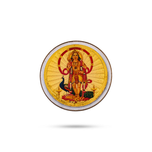 Om Murugan Murti Fridge Magnet - 1.5 x 1.5 Inches | Photo Magnet/ Picture Magnet for Home - Fridge Magnet
