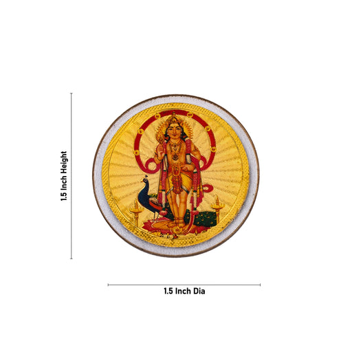Om Murugan Murti Fridge Magnet - 1.5 x 1.5 Inches | Photo Magnet/ Picture Magnet for Home - Fridge Magnet