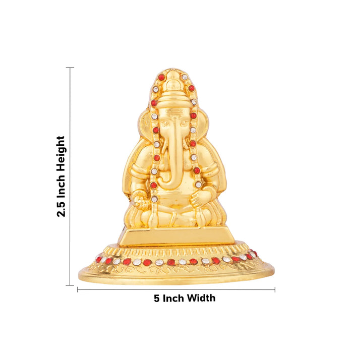 Ganesh Statue - 2.5 x 5 Inches | Metal Vinayaka Idol / Ganesh Idol for Pooja