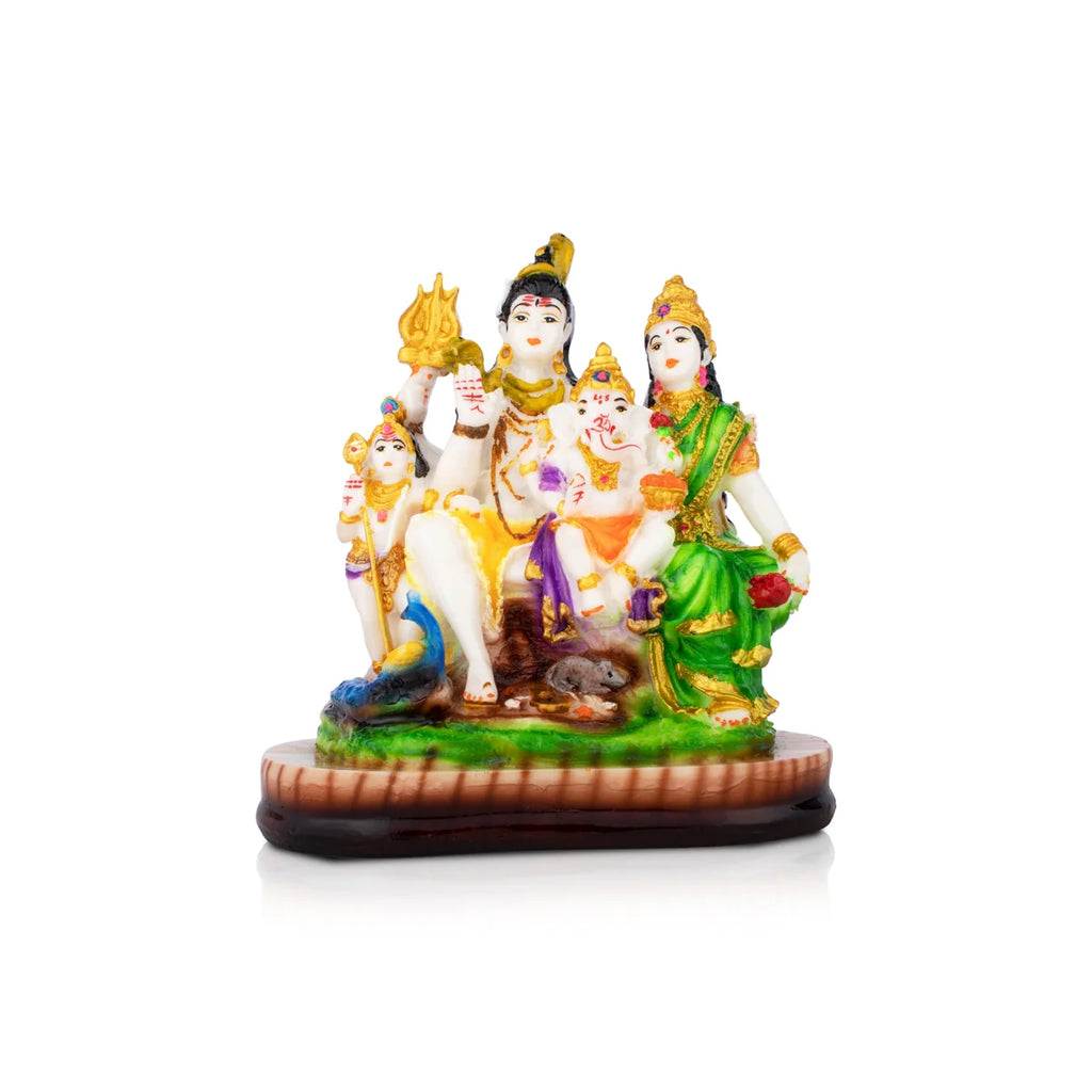 Shiv Family Murti - 6 x 5 Inches | Resin Idol/ Shiv Parivar Murti for Pooja