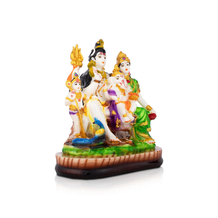 Shiv Family Murti - 6 x 5 Inches | Resin Idol/ Shiv Parivar Murti for Pooja