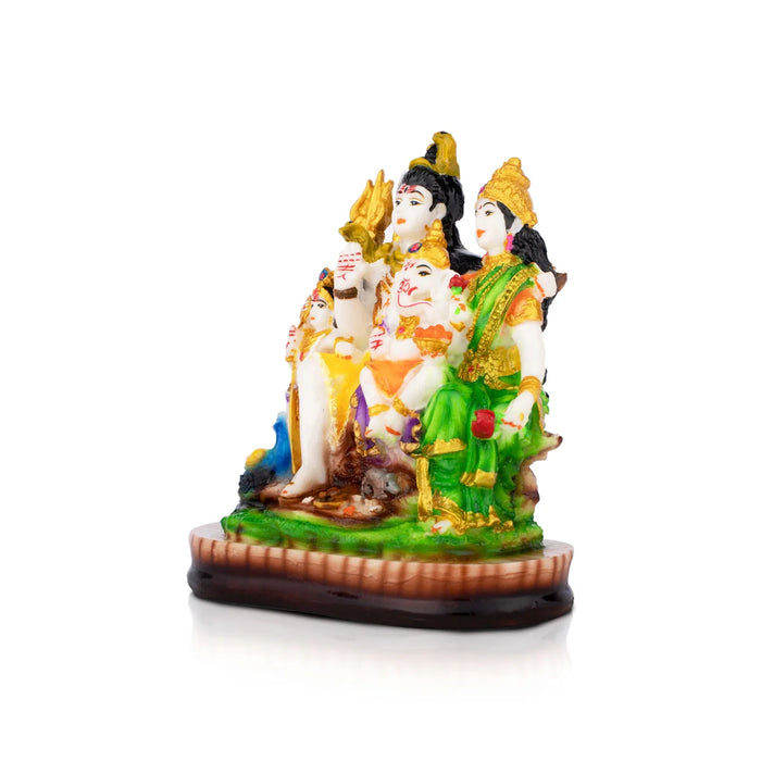 Shiv Family Murti - 6 x 5 Inches | Resin Idol/ Shiv Parivar Murti for Pooja