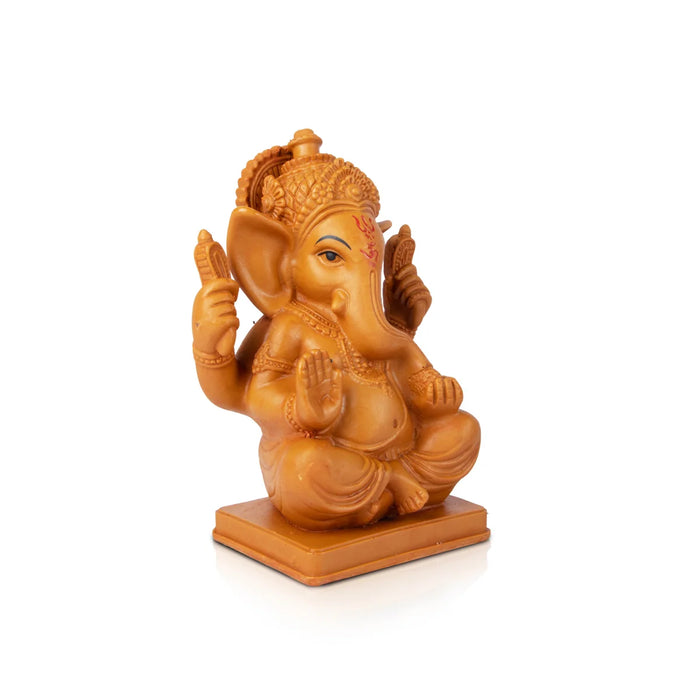 Ganesh Statue - 8 x 5.5 Inches | Wooden Statue/ Vinayaka Idol / Ganesh Idol for Pooja