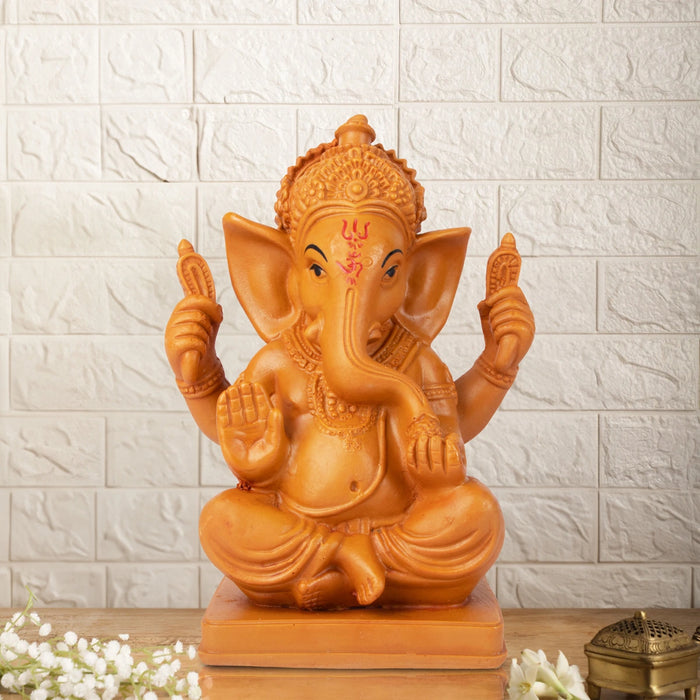 Ganesh Statue - 8 x 5.5 Inches | Wooden Statue/ Vinayaka Idol / Ganesh Idol for Pooja