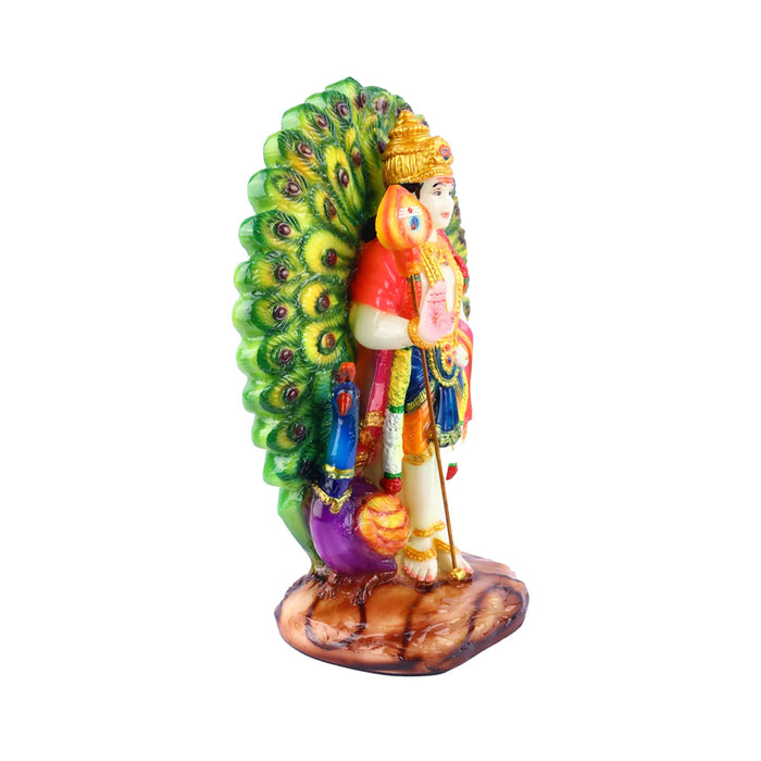 Murugan Statue - 11 x 8 Inches | Wooden Murugan Idol/ Murugan Silai for Pooja