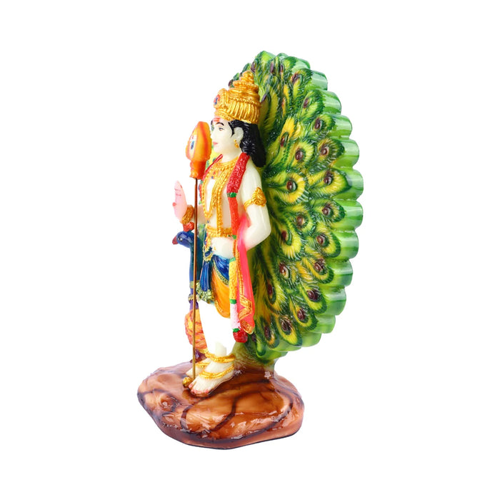 Murugan Statue - 11 x 8 Inches | Wooden Murugan Idol/ Murugan Silai for Pooja