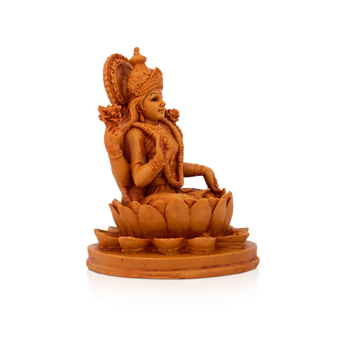 Laxmi Devi Statue - 6.5 x 5 Inches | Wooden Lakshmi Statue/ Laxmi Idol for Pooja - Wooden Murties