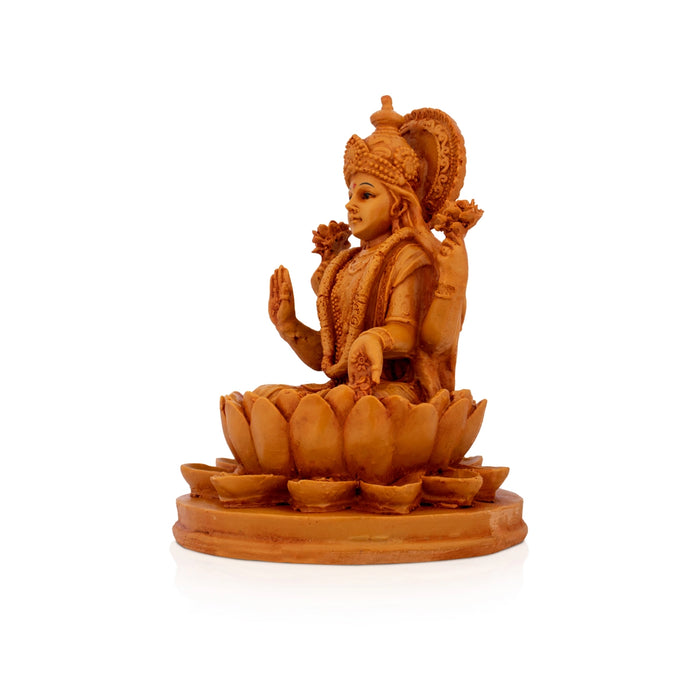 Laxmi Devi Statue - 6.5 x 5 Inches | Wooden Lakshmi Statue/ Laxmi Idol for Pooja