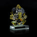 Ganesh Murti Sitting On Base - 2.5 x 1.5 Inches | 2In1 Crystal Statue/Ganpati Murti/ Vinayaka Statue for Pooja - Sphatik & Semi Precious Stone Murties