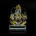 Ganesh Murti Sitting On Base - 2.5 x 1.5 Inches | 2In1 Crystal Statue/Ganpati Murti/ Vinayaka Statue for Pooja - Sphatik & Semi Precious Stone Murties